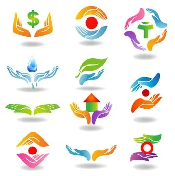 Hands holding and protecting Stock Illustration