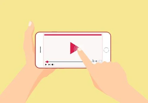 Hands holding and using smartphone Stock Illustration