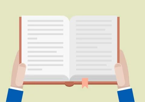 Hands holding book Stock Illustration