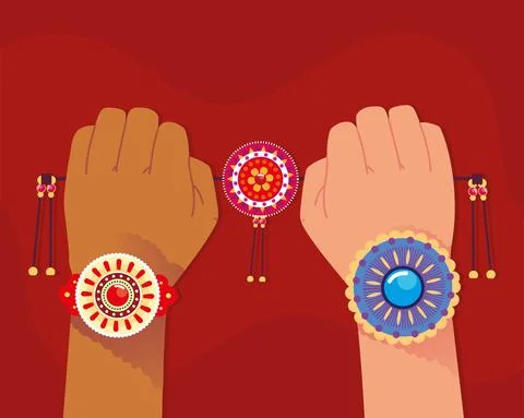 Hands holding bracelets Stock Illustration