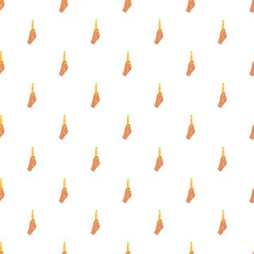 Hands holding burning candles repeating pattern Stock Illustration