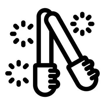 Hands holding burning firework bengal lights celebrating holiday icon Stock Illustration