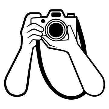 Hands Holding Camera Taking Photograph Photography Concept Stock Illustration