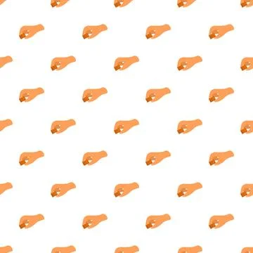 Hands holding caramels seamless pattern on white background 스톡 일러스트