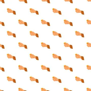 Hands holding coins seamless pattern for finance Stock Illustration