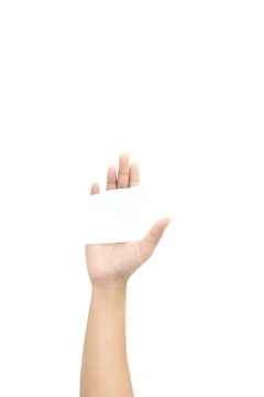 Hands holding crumpled paper note Stock Photos