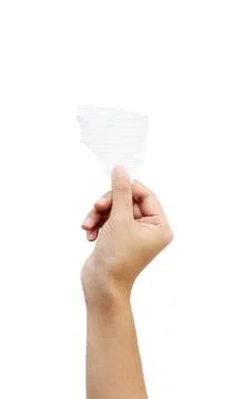 Hands holding crumpled paper note Stock Photos