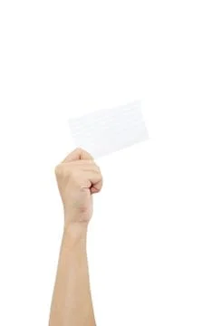 Hands holding crumpled paper note Stock Photos