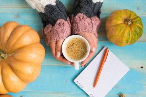 Hands holding cup coffee Stock Photos
