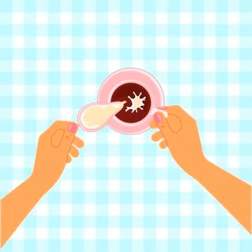 Hands holding a cup Stock Illustration