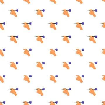 Hands holding darts seamless repeated pattern 库存插图