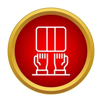 Hands holding delivering package with care icon イラスト素材