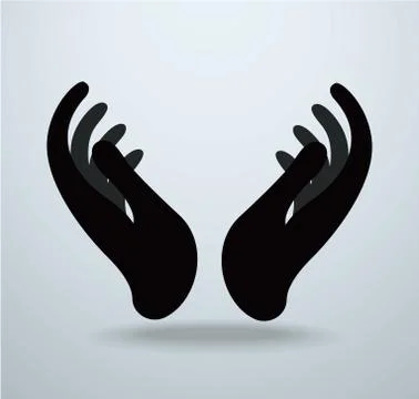 Hands holding design vector, hands pray logo Stock Illustration