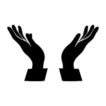 Hands holding design vector, hands praying logo Stock Illustration