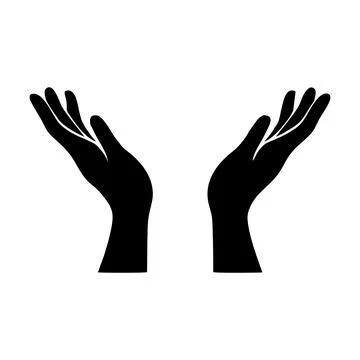 Hands holding design vector, hands praying logo. Stock Illustration