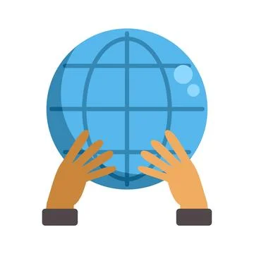 Hands holding digital globe representing global connection Stock Illustration