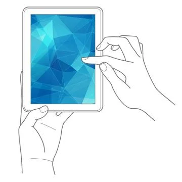 Hands holding digital tablet computer Stock Illustration