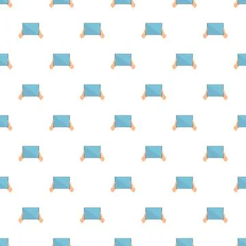 Hands holding digital tablets seamless flat pattern Illustrazione stock