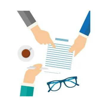 Hands holding document and pen vector design Stock Illustration