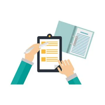 Hands holding document vector design Stock Illustration