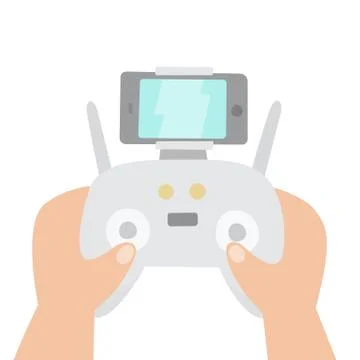 Hands holding drones controller. Stock Illustration