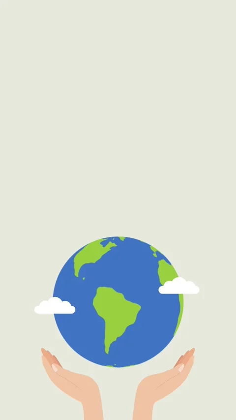 Hands holding Earth globe on beige background with copy space Stock Footage 331564392