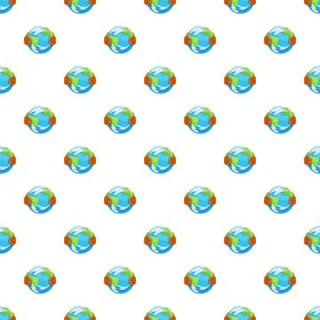 Hands holding earth globe protecting environment pattern 스톡 일러스트