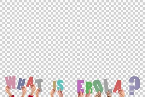 Hands holding up ebola question Stock Illustration