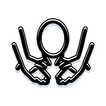 Hands holding empty head symbol concept icon 스톡 일러스트