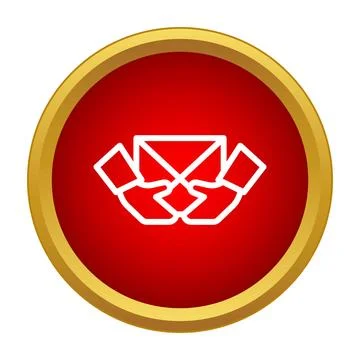 Hands holding envelope icon receiving new mail message Ilustração Stock
