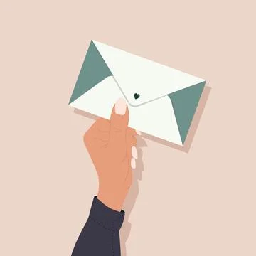 Hands holding envelopes. Stock Illustration