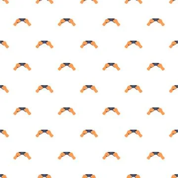 Hands holding game controller pattern for gaming Stock Illustration
