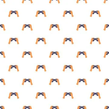 Hands holding game controller seamless pattern Illustrazione stock