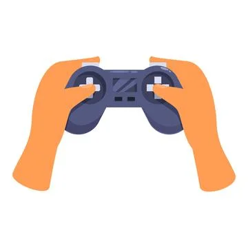 Hands holding gaming controller playing video game Stock Illustration