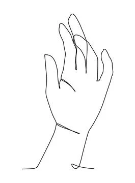 Hands holding gesture. Single continuous line hand gesture graphic icon. Simp Stock Illustration