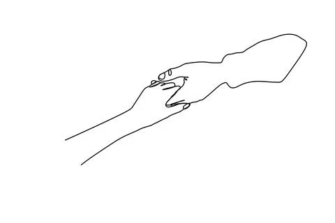 Hands holding gesture. Single continuous line hand gesture graphic icon. Simp Stock Illustration