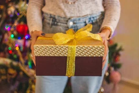 Hands holding gift Stock Photos