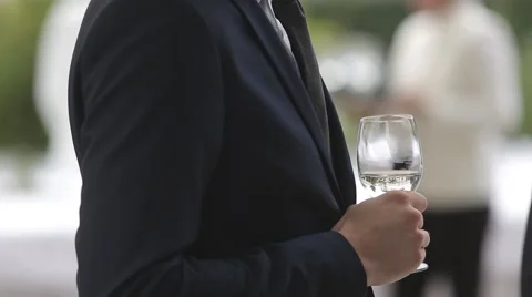 Hands holding the glasses of wine Stock Footage 67008975