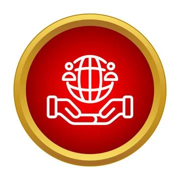 Hands holding global network sphere with diverse people Stock Illustration