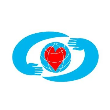 Hands holding globe earth web icon. Stock Illustration