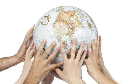 Hands holding the globe Stock Photos