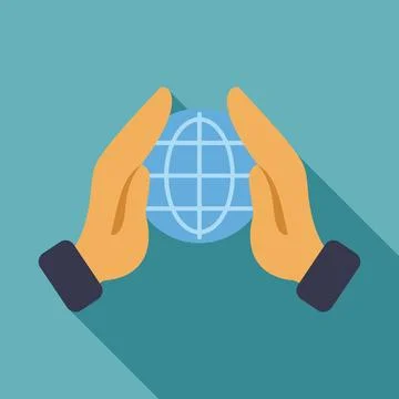 Hands holding a globe representing global protection Stock Illustration