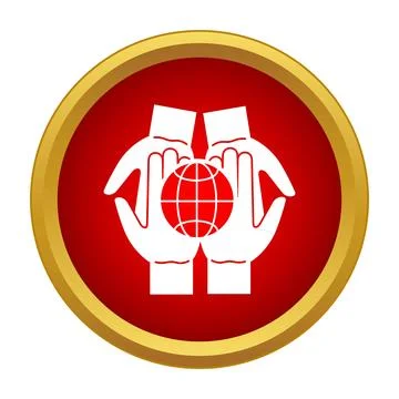 Hands holding globe representing global protection and unity Stock Illustration