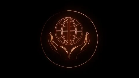 Hands Holding Glowing Earth Globe Icon image stock Stock Footage 318053315