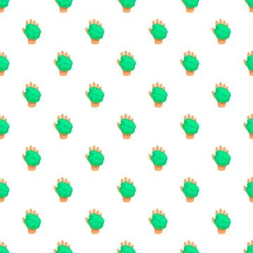 Hands holding green squishy slime toy seamless pattern 스톡 일러스트