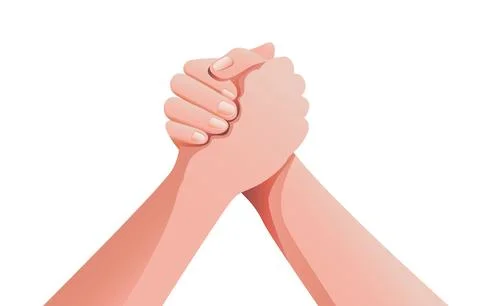 Hands holding hand for unity vector illustration Stock-Illustration