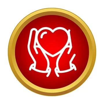 Hands holding heart icon symbolizing love and support Stock Illustration