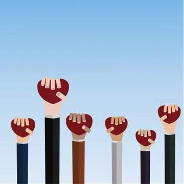 Hands holding heart Stock Illustration