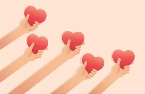 Hands holding heart , Valentine background Stock Illustration