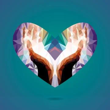 Hands holding heart. Vector Stock Illustration